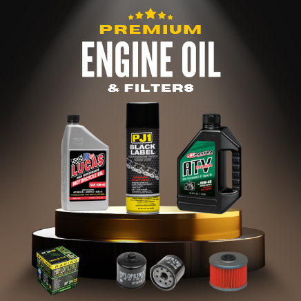 A display of engine oil and filters