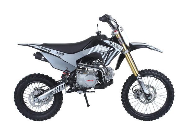 Right side view of Black SYX Moto125cc Dirt Bike