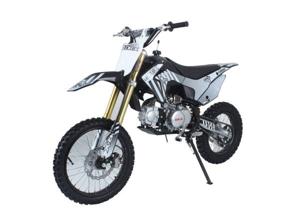 Front left view of the SYX Moto125cc Dirt Bike