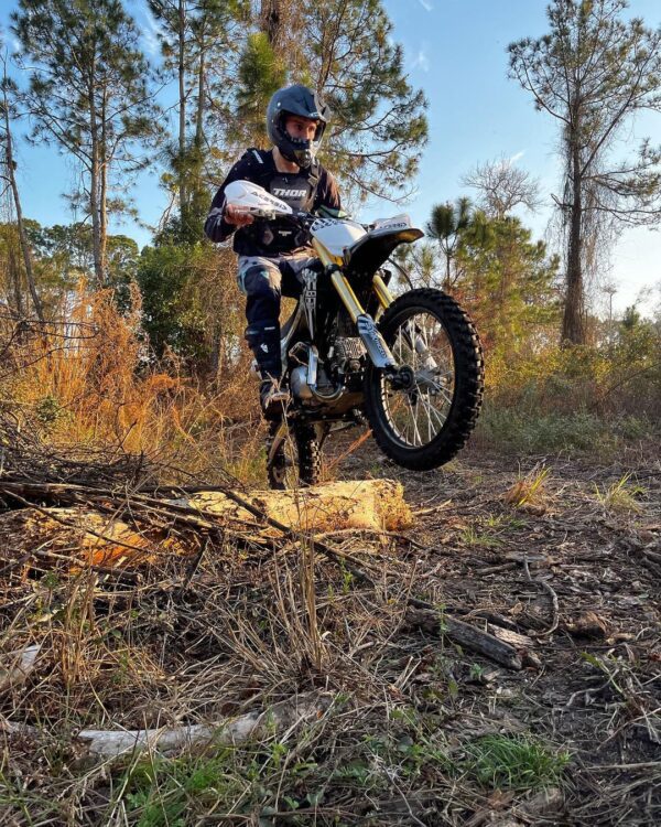 The rider in action on the SYX Moto 125cc Dirt Bike