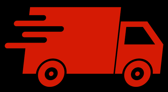 A red truck is shown on the side of the road.