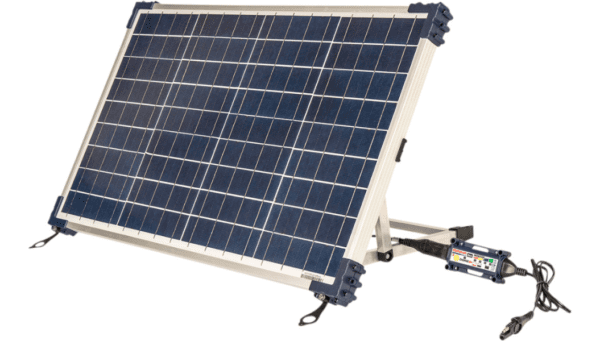 A solar panel is shown with the back of it.