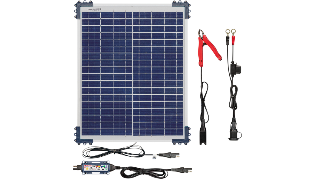 A solar panel with charger and battery