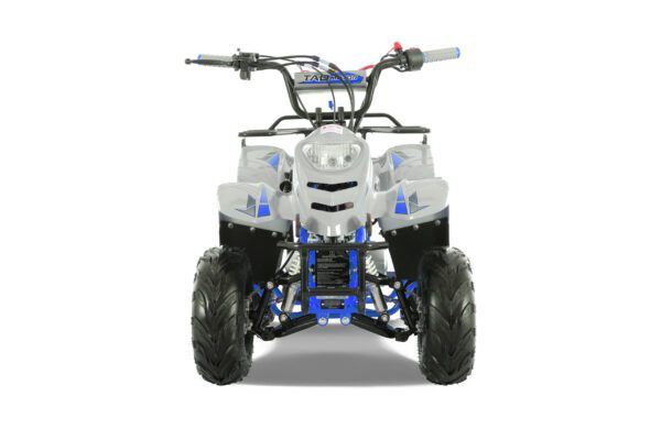 A close up of the front end of an atv.