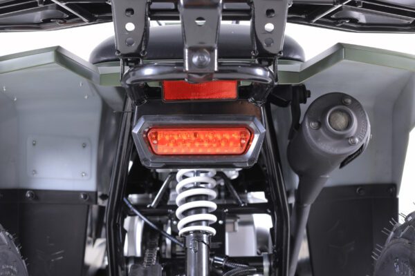 A close up of the rear lights on a motorcycle